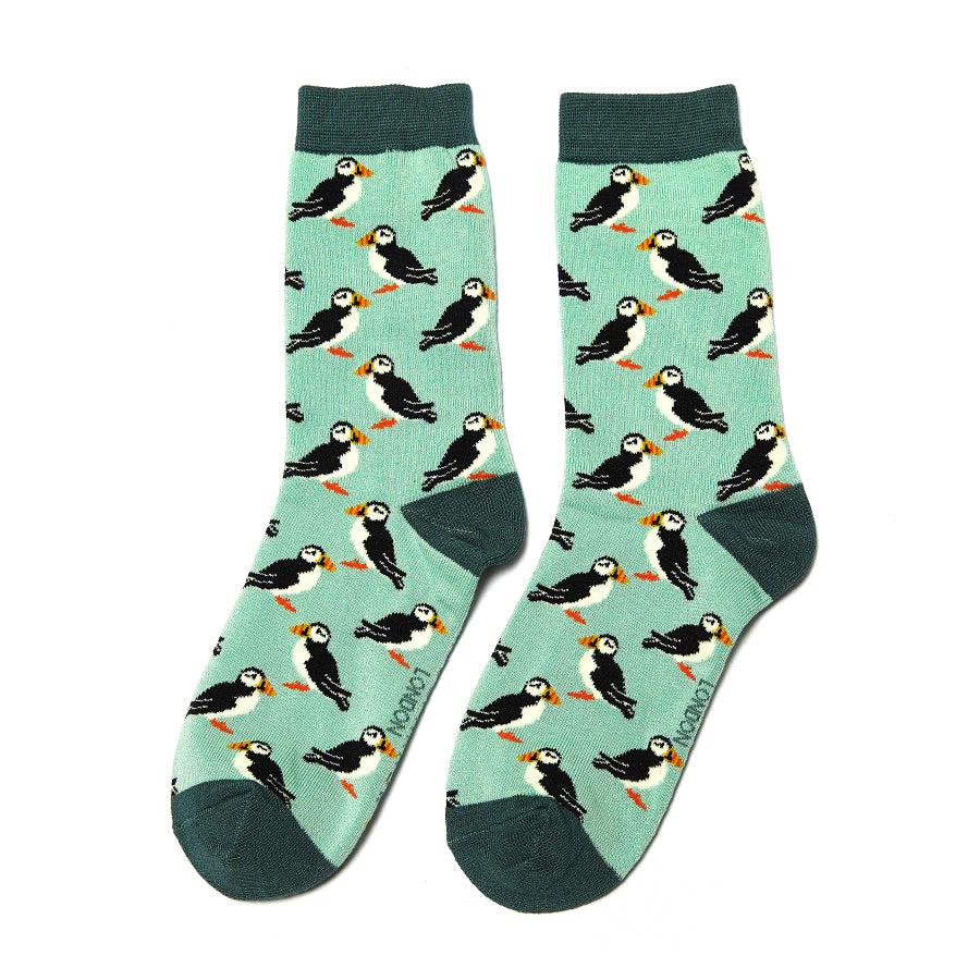 Miss Sparrow Puffin Socks Mint