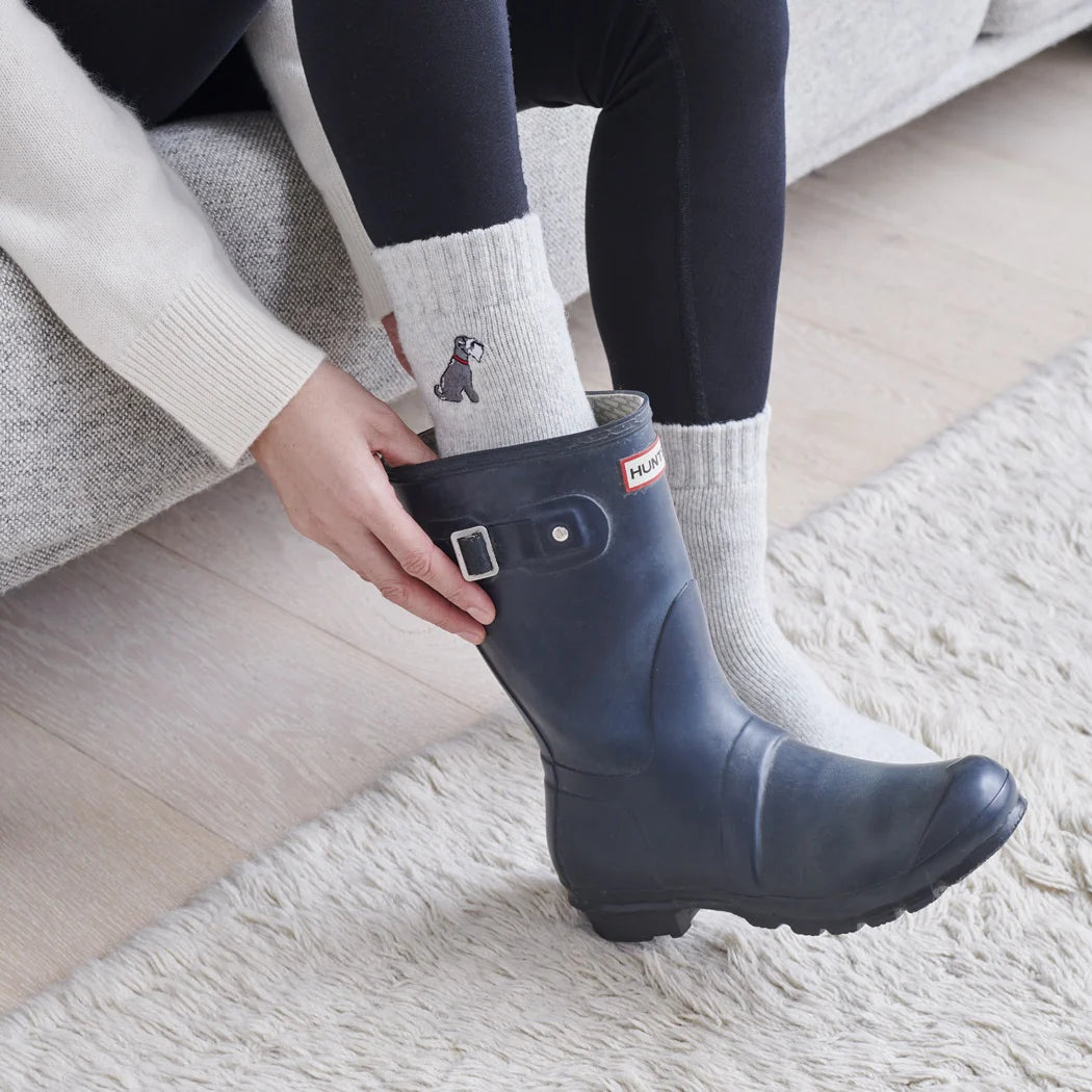 Sweet William Grey Schnauzer Dog Walking Socks