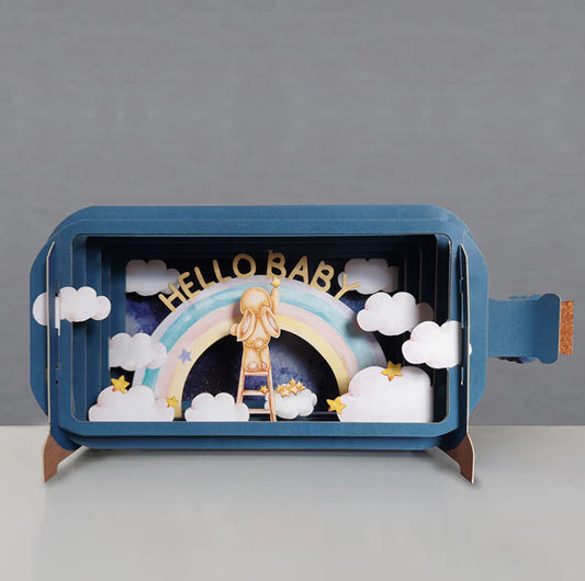 Alljoy Design Hello Baby Message in A Bottle Card