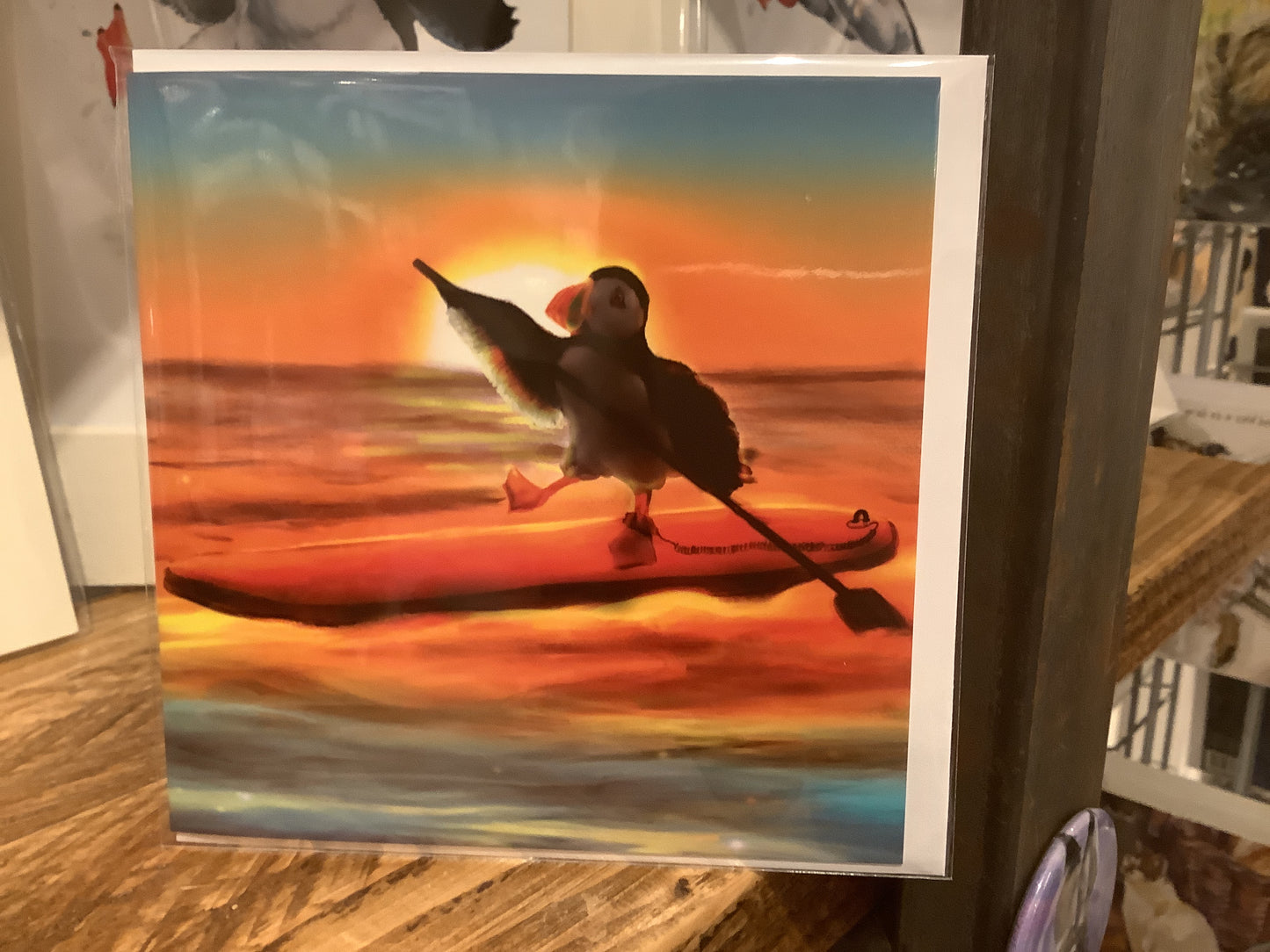 Paddleboardin’ Puffin Card