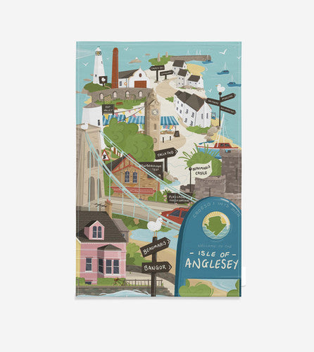 Anglesey Map Tea Towel