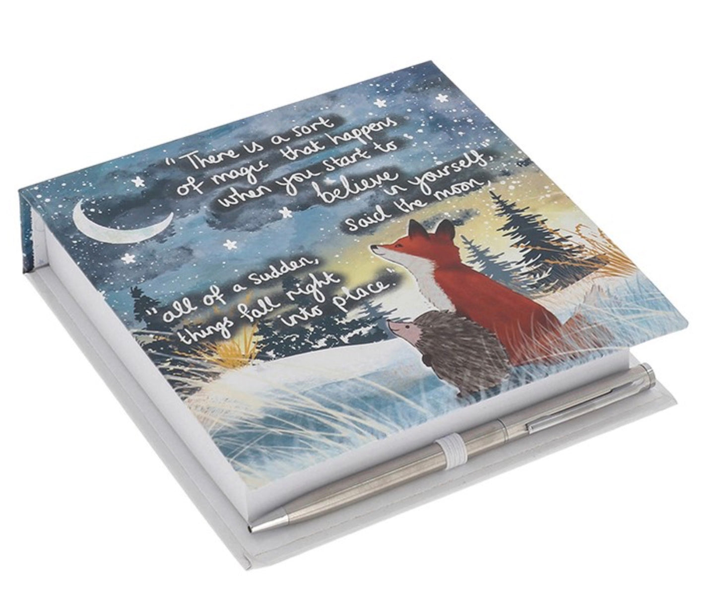 Fox Under The Moon Memo Block Believe