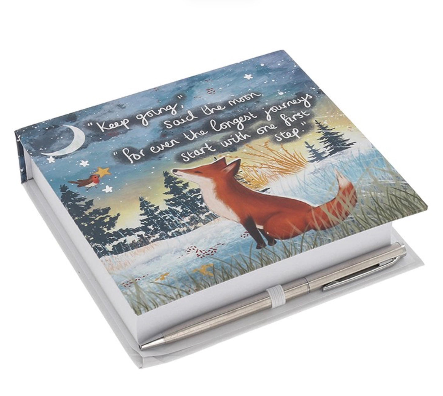 Fox Under The Moon Memo Block Keep Going