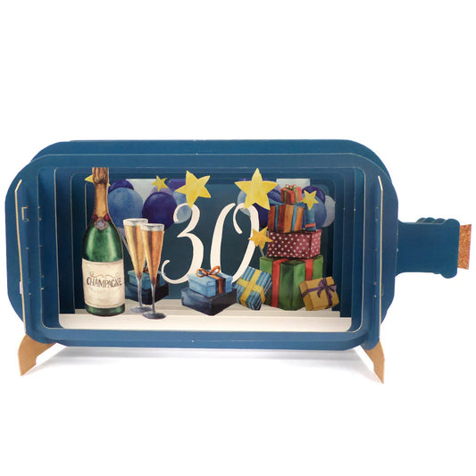 Alljoy Design Champagne 30th Message In A Bottle Card