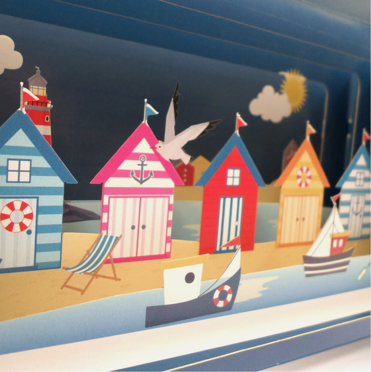 Alljoy Design Beach Huts Message In A Bottle Card