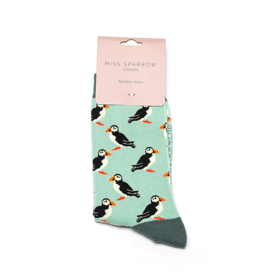Miss Sparrow Puffin Socks Mint