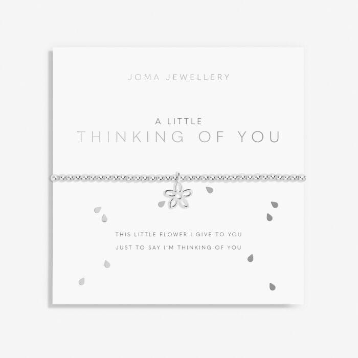 A Little 'Thinking Of You' Flower Bracelet in Silver Plating