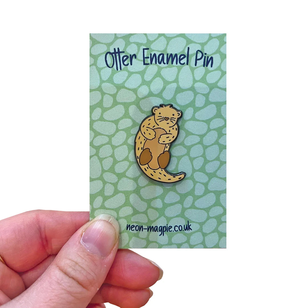 Neon Magpie Otter Enamel Pin