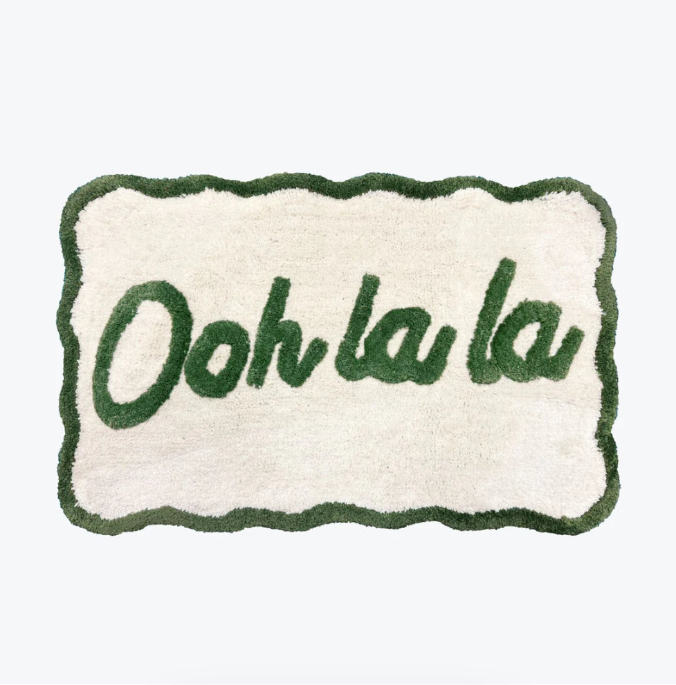 Ooh La La Slogan Scallop Bath Mat
