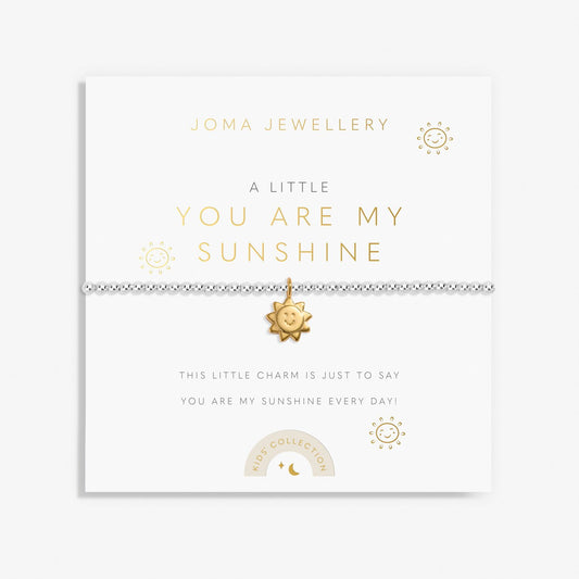 Joma Jewellery Kids' A Little 'You Are My Sunshine' Bracelet in Silver and Gold Plating