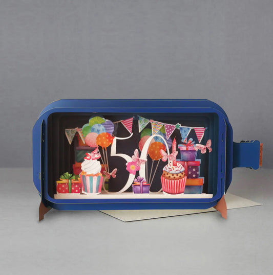 Alljoy Design 50th Birthday Message in A Bottle Card