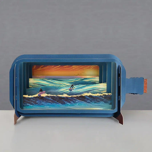 Alljoy Design Sunset Surf Message In A Bottle Card