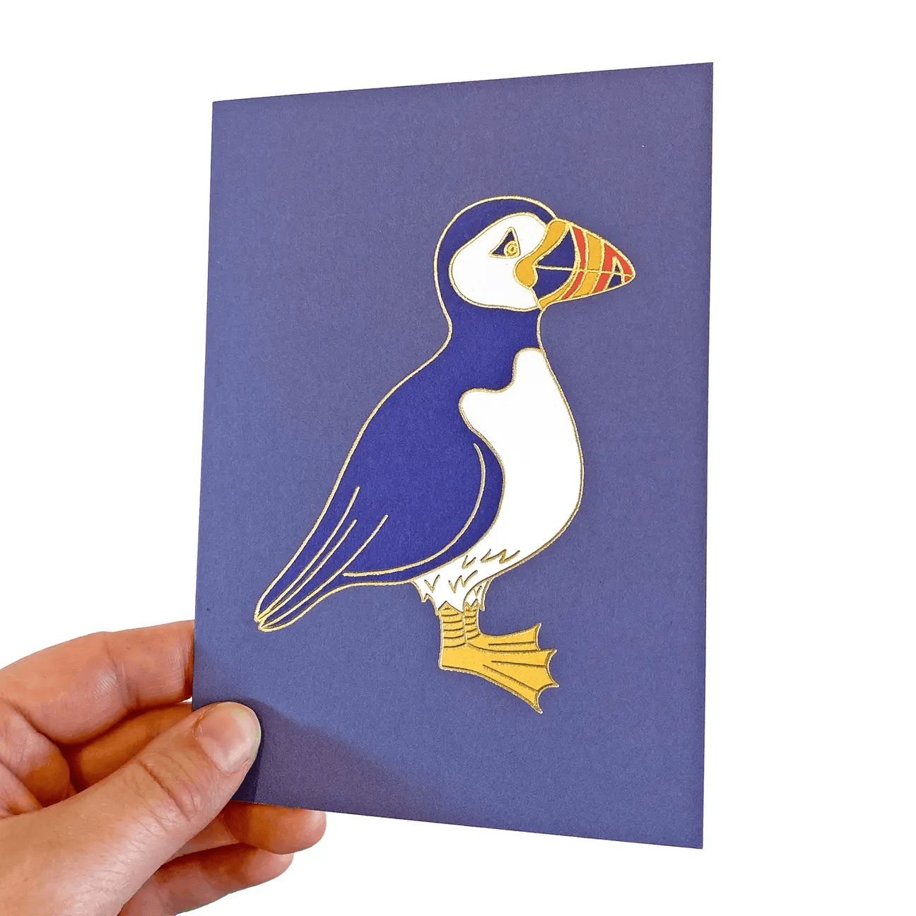Neon Magpie Puffin Card