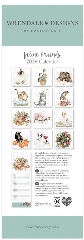 Feline Friends Slim 2026 Calender