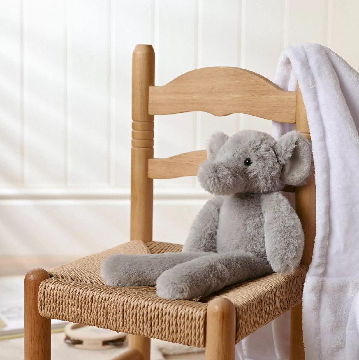 Nelly the Long Leg Grey Elephant Plush 35cm