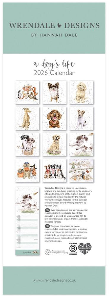 A Dog’s Life Slim 2026 Calender