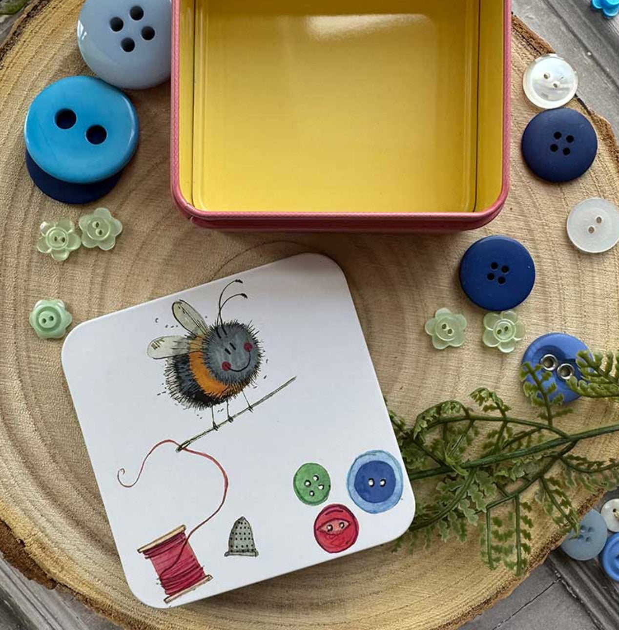 Sewing Bee Square Tin