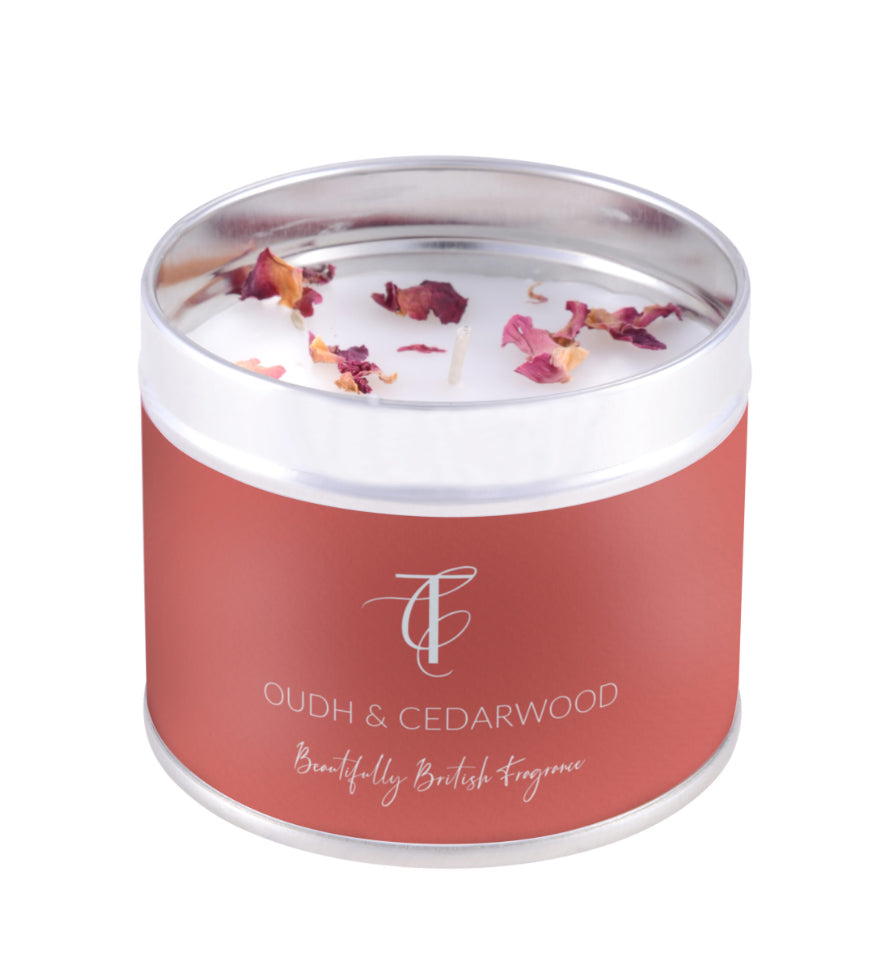 Oudh & Cedarwood Tin Candle
