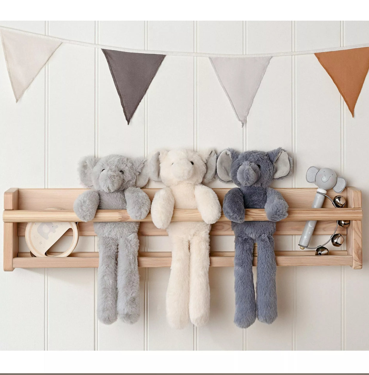 Nelly the Long Leg Grey Elephant Plush 35cm