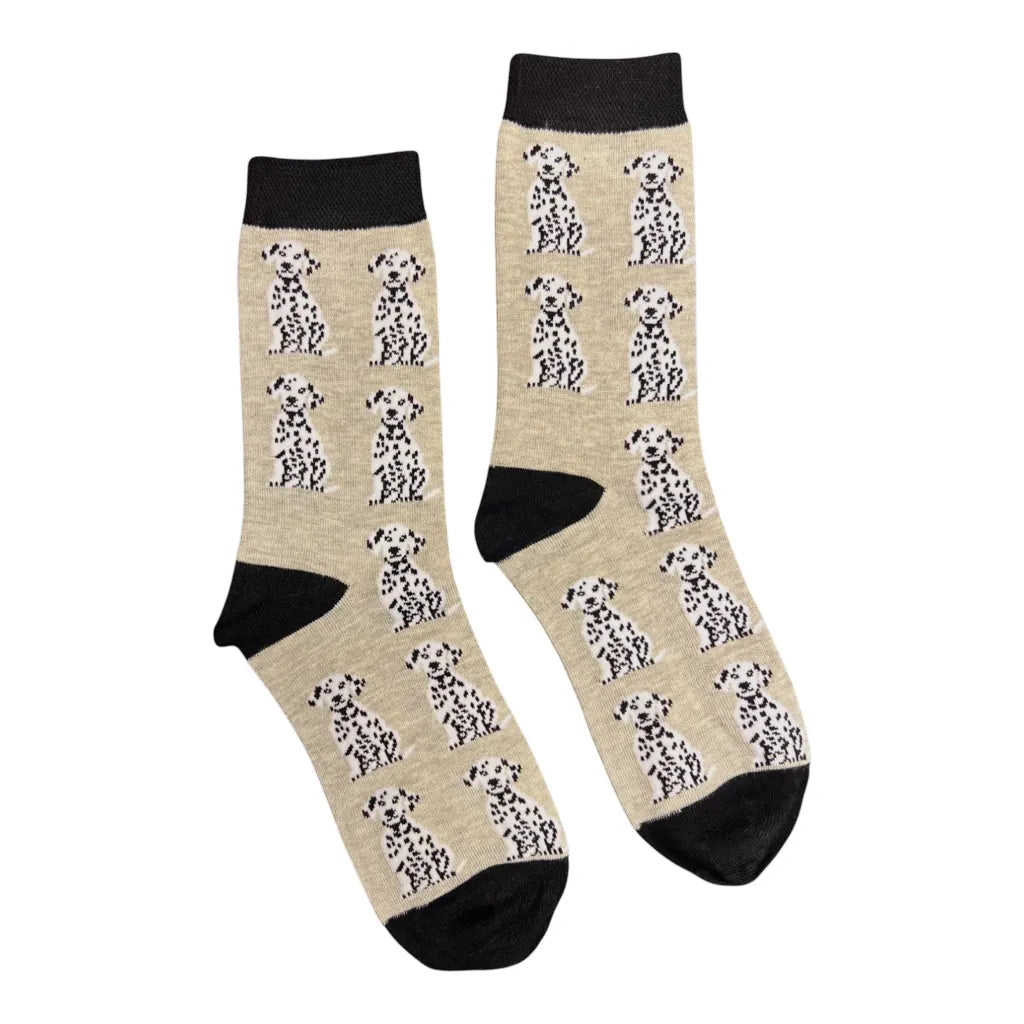 Jess & Lou Bamboo Socks - Grey Dotty Dalmatian