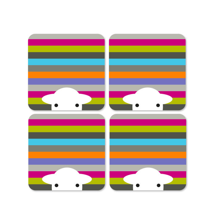 Peep Stripe Coaster - Set of 4