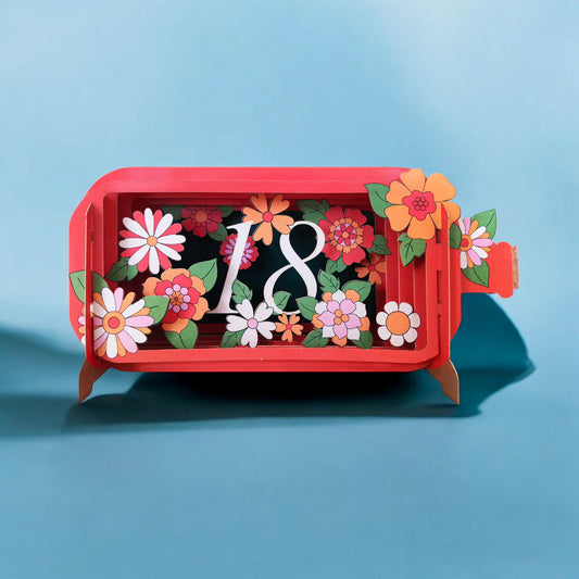 Alljoy Design Floral 18th Message In A Bottle Card