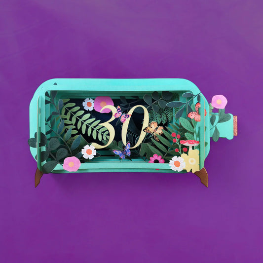 Alljoy Design Floral 30th Message In A Bottle Card