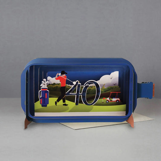 Alljoy Design Golf Age 40 Message In A Bottle Card