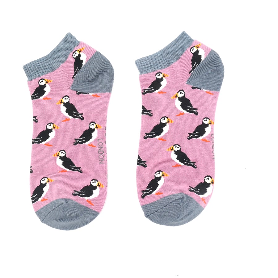Miss Sparrow Puffin Trainer Socks Mauve