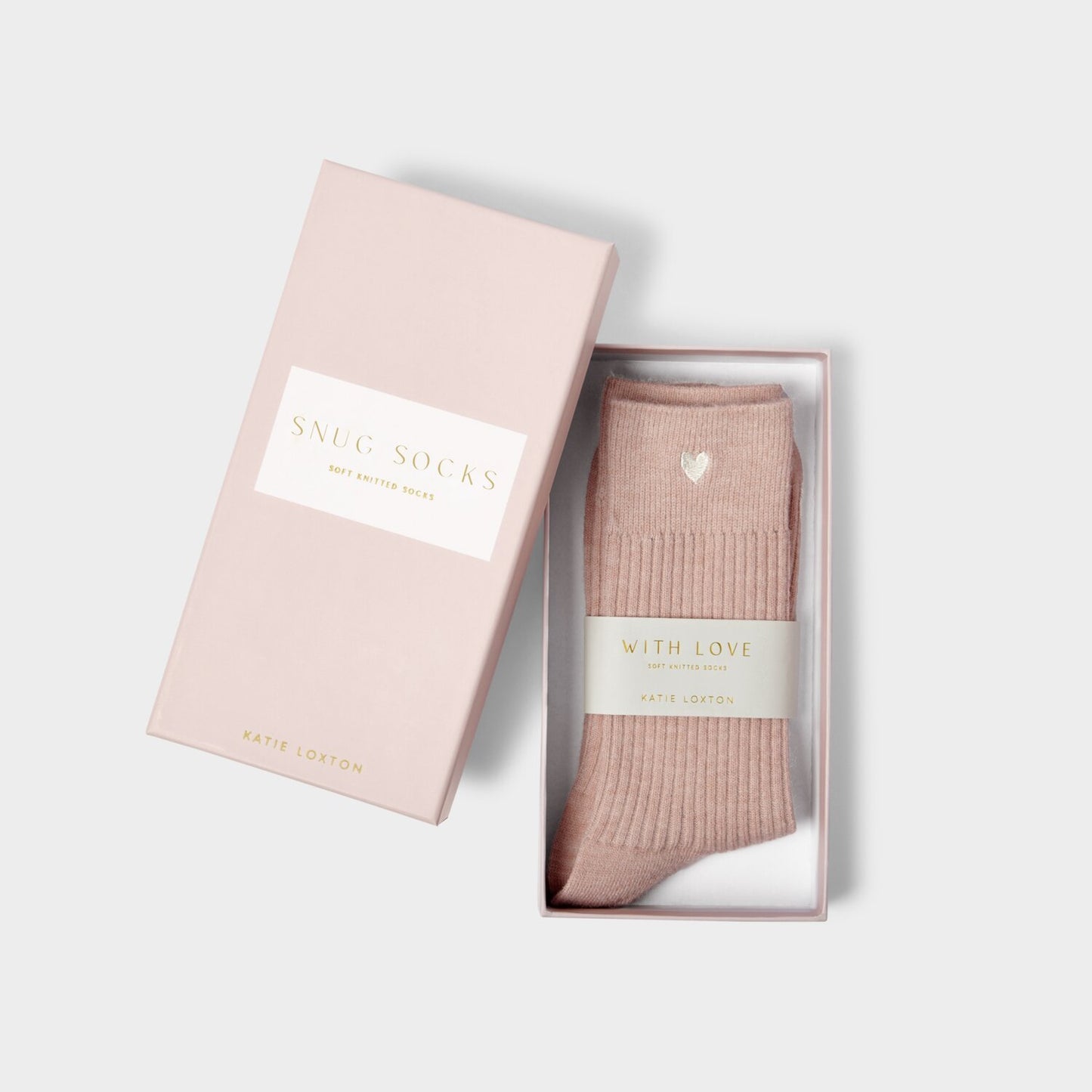 Gift Boxed Socks blush pink By Katie Loxton