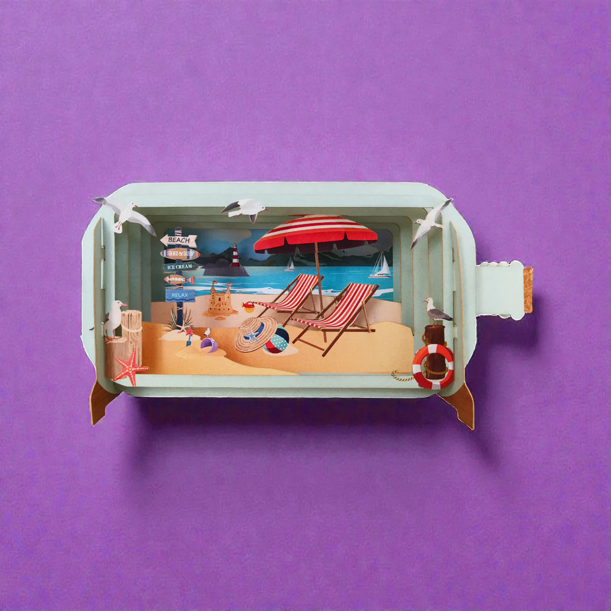 Alljoy Design Beach Holiday Message In A Bottle Card