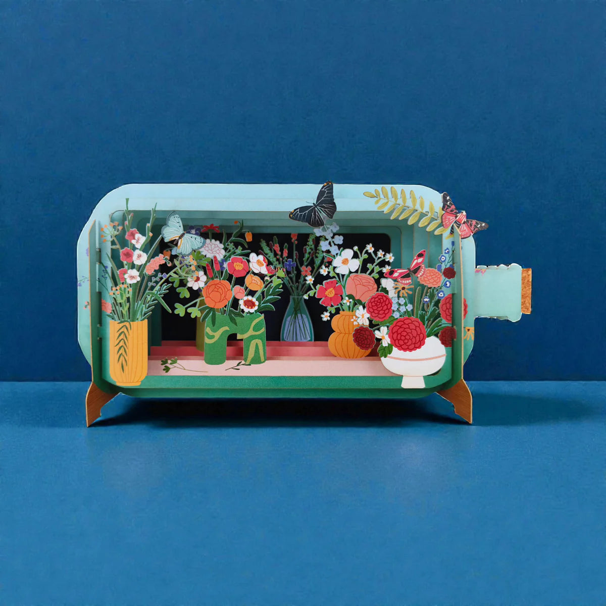 Alljoy Design Butterfly Flowers Message In A Bottle Card