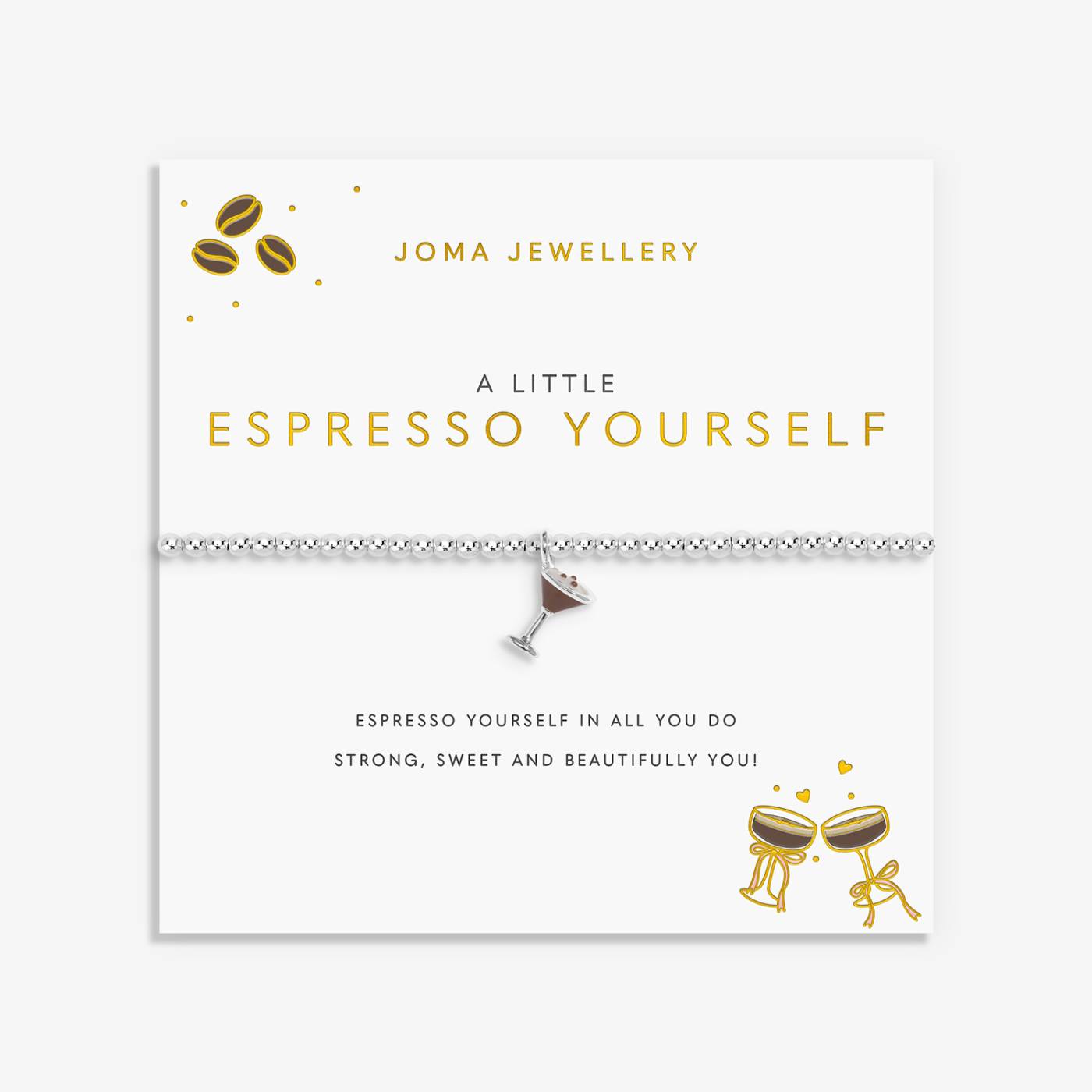 A Little Vibes 'Espresso Yourself' Bracelet In Silver Plating