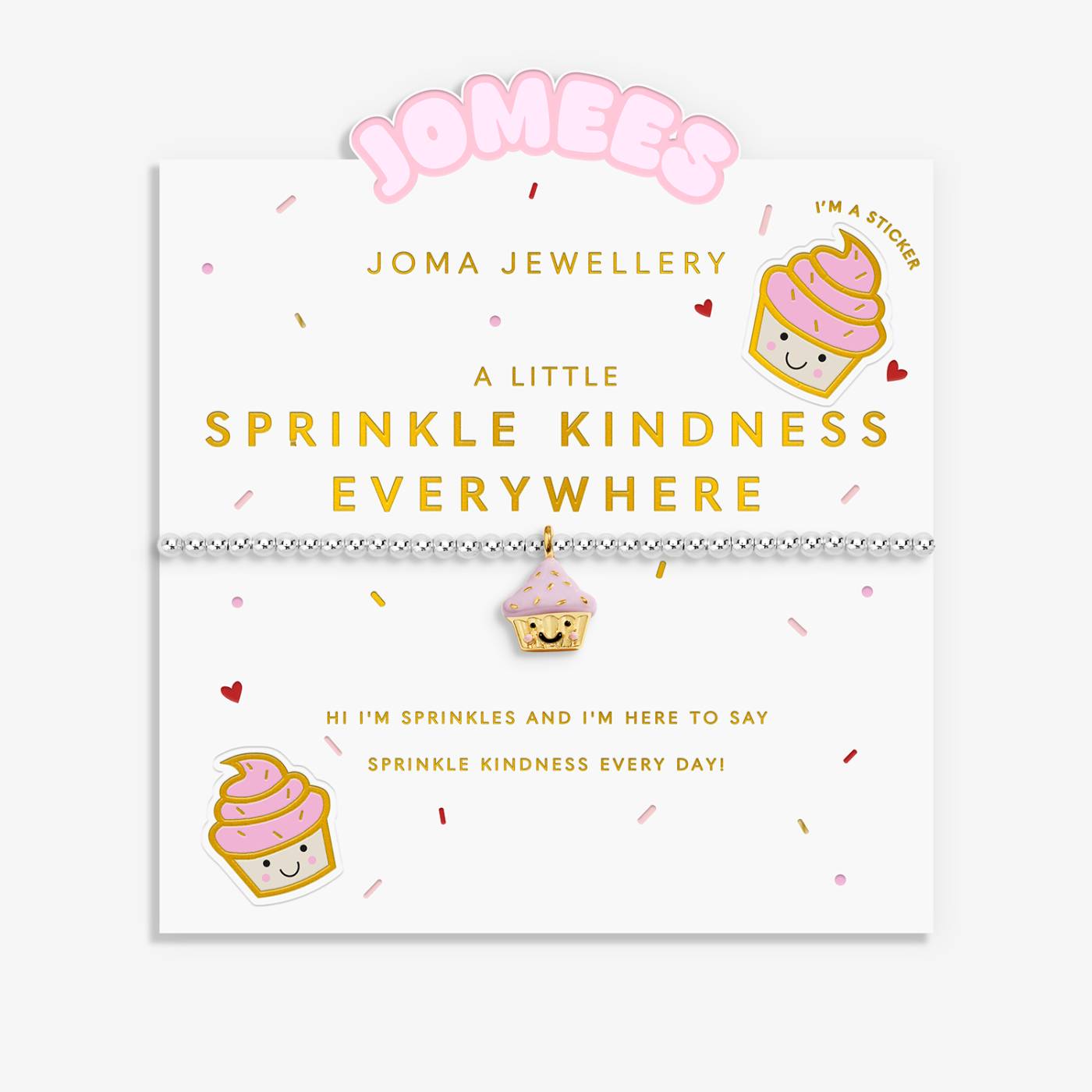 Kids' A Little Jomees 'Sprinkle Kindness Everywhere' Bracelet In Silver and Gold Plating
