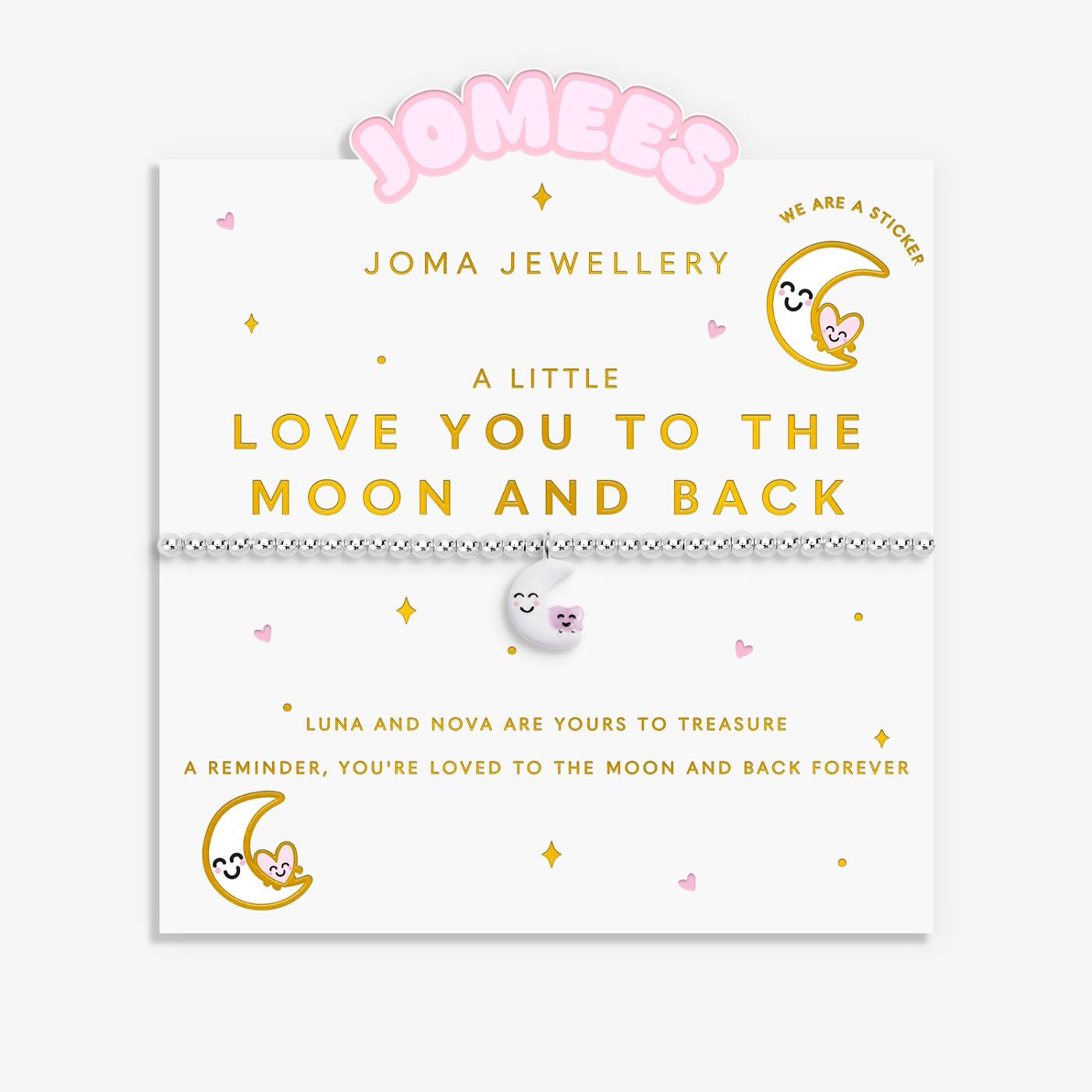 Kids' A Little Jomees 'Love You To The Moon And Back' Bracelet In Silver and Gold Plating