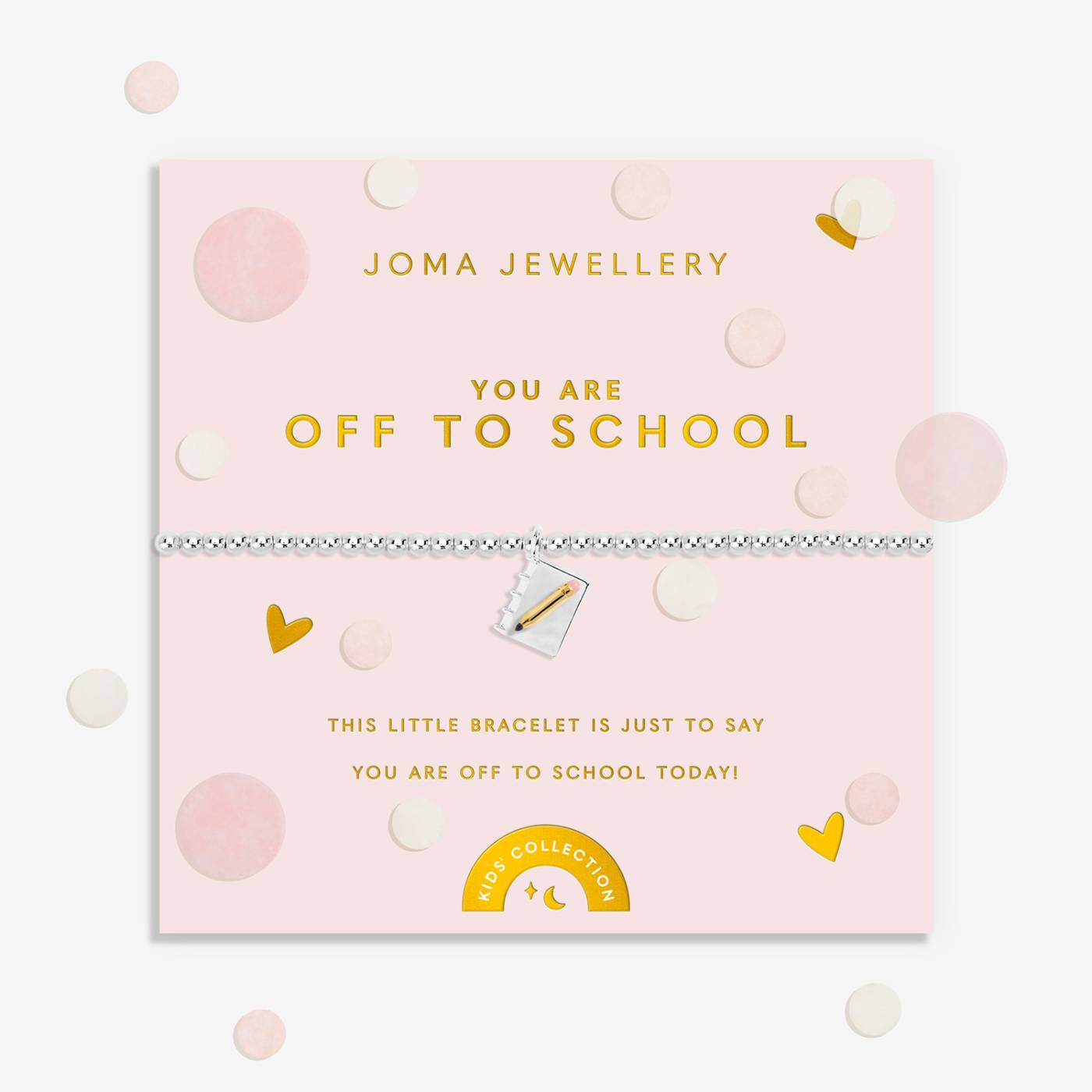 Kids' Confetti A Little 'You Are Off To School' Bracelet In Silver Plating