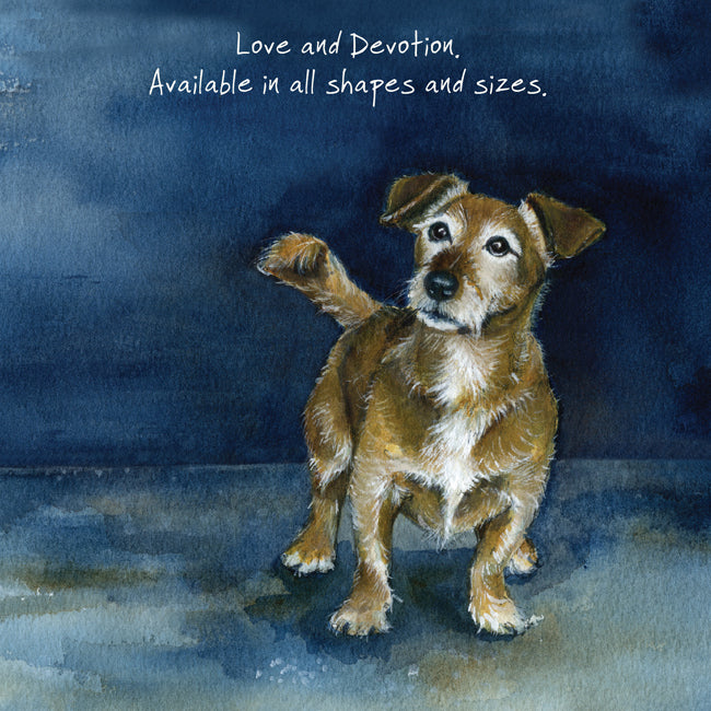 Card - Little Rescue Terrier Love and Devotion by The Little Dog Laughed