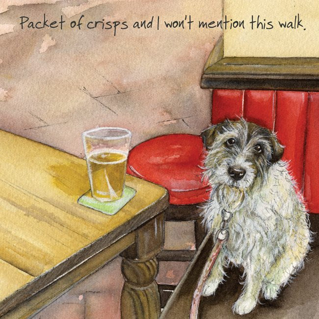 Card - Scruffy Terrier Packet of Crisps by The Little Dog Laughed