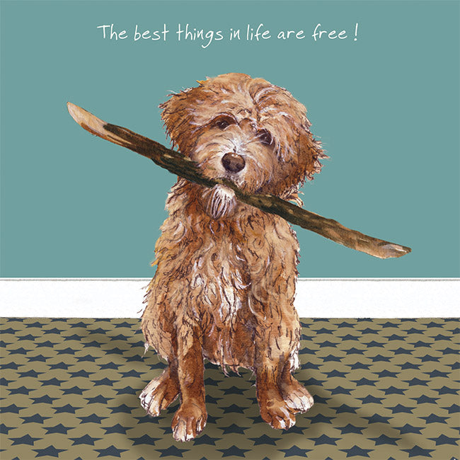 Card - Goldendoodle Dog Best Things are Free by The Little Dog Laughed