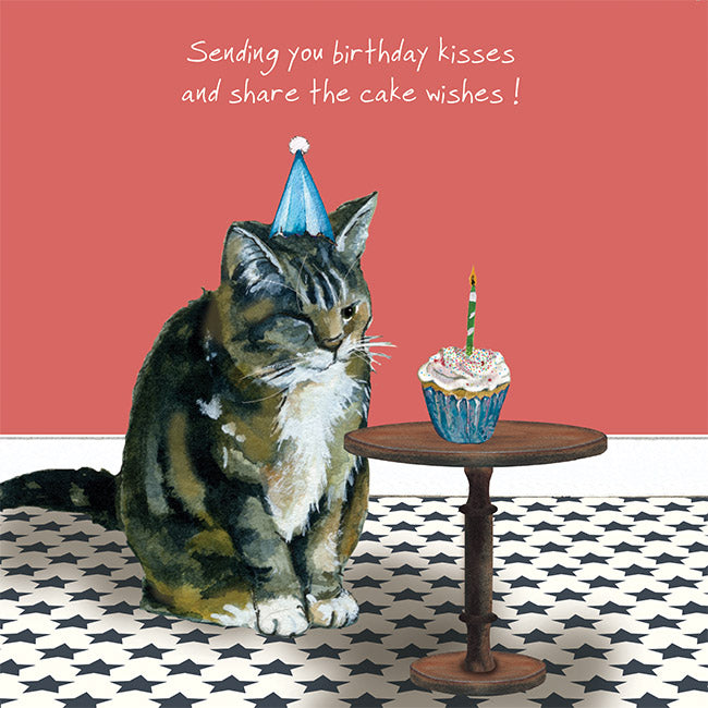 Card - Tabby Cat Birthday Kisses by The Little Dog Laughed