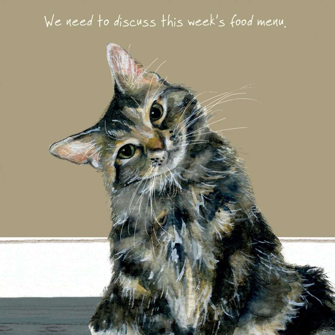 Card- Tabby Cat Menu by Little Dog Lauged