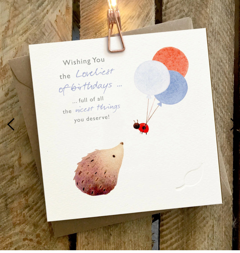 Loveliest Birthday Hedgehog - Ginger Betty Card