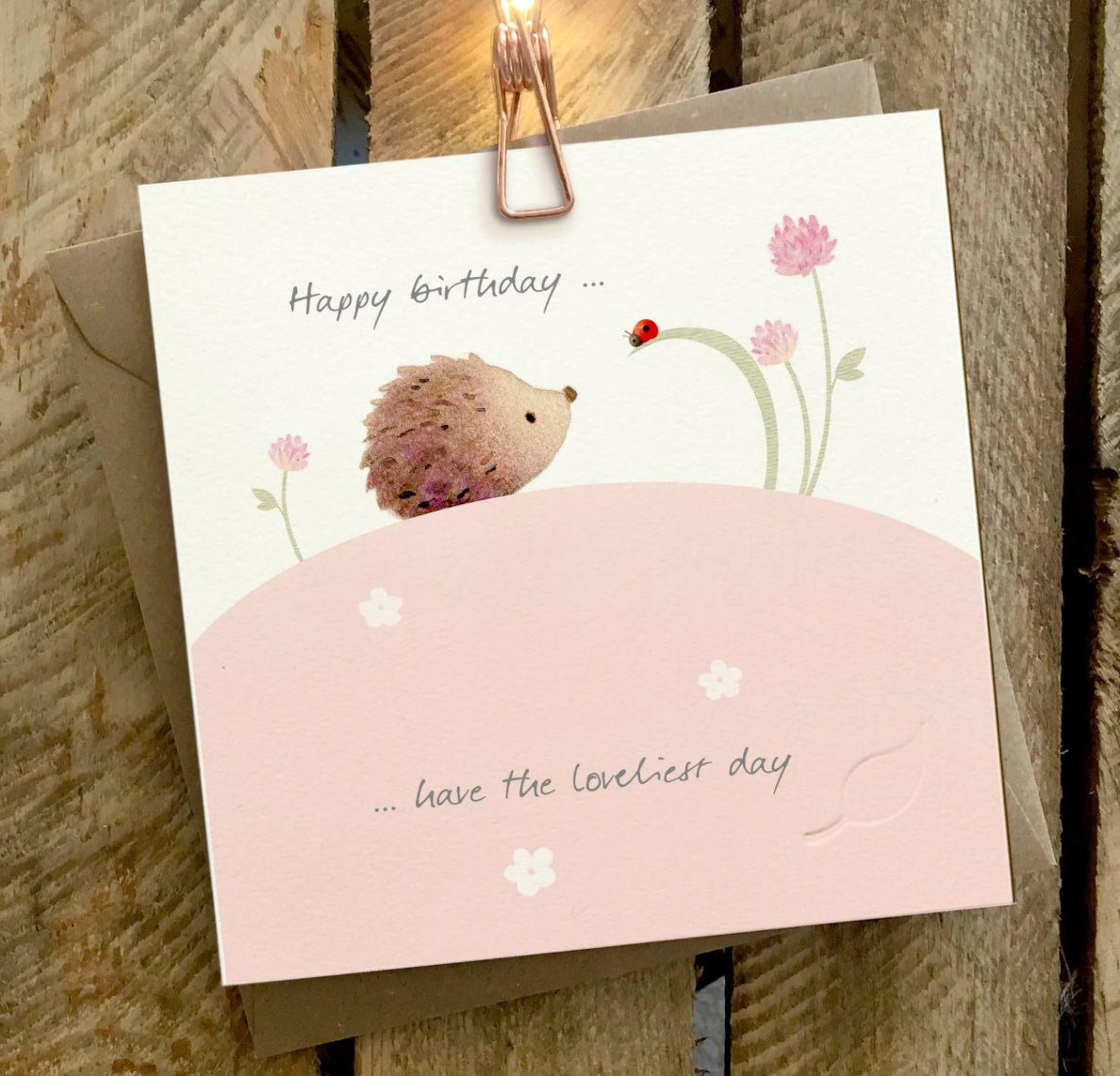Lovliest Day. Hedgehog & Ladybird - Ginger Betty Card