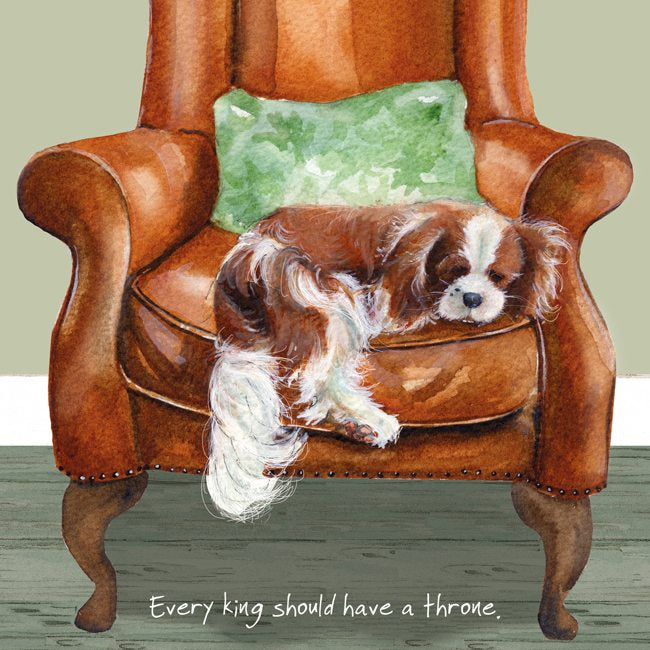 Card - King Charles Spaniel Throne by Little Dog Laughed
