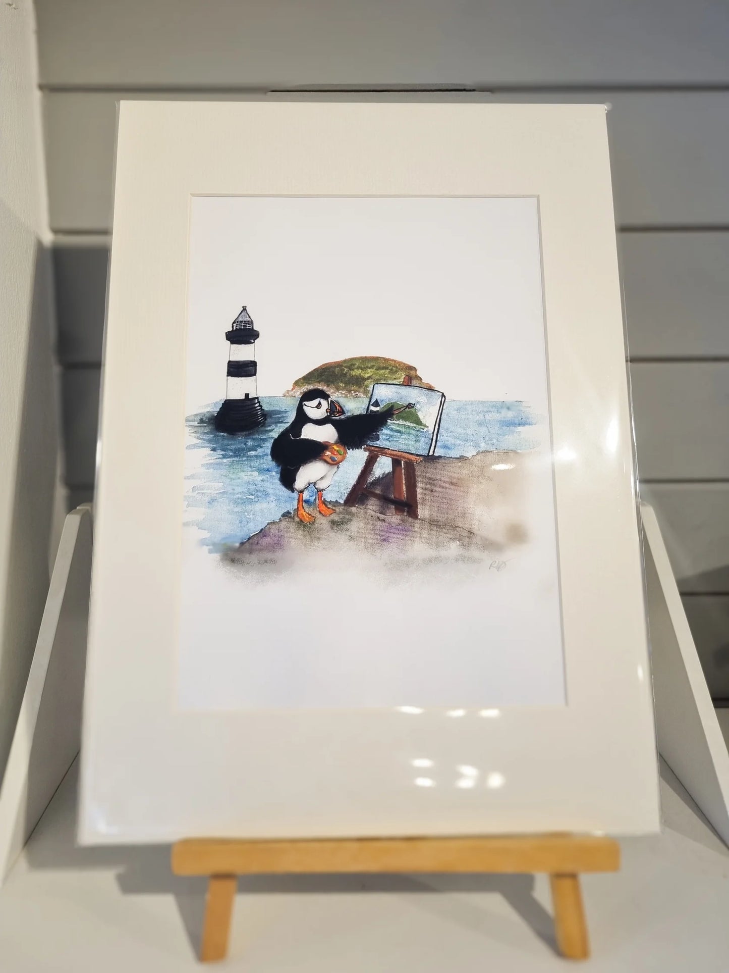Mounted Paintin’ Puffin Print