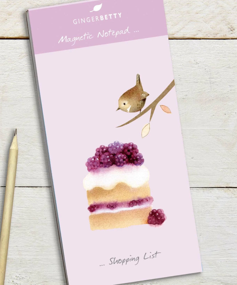 Wren & Cake Magnetic Notepad