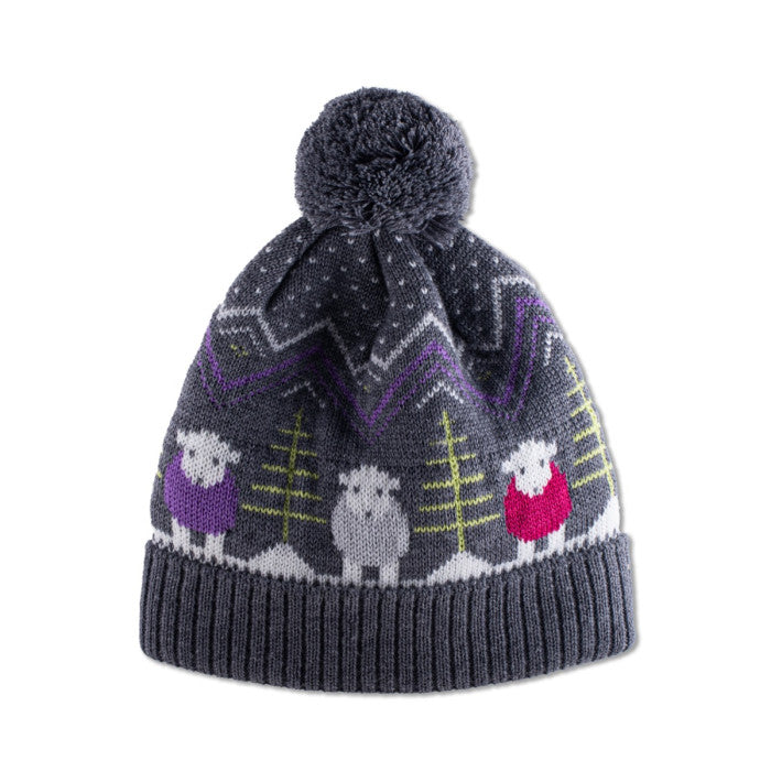 Herdy Fair Isle Bobble Hat Purple