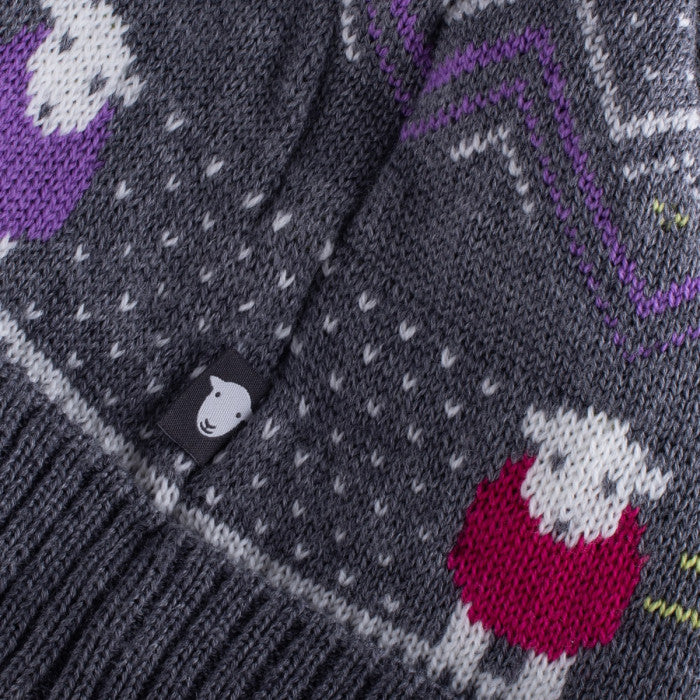 Herdy Fair Isle Bobble Hat Purple