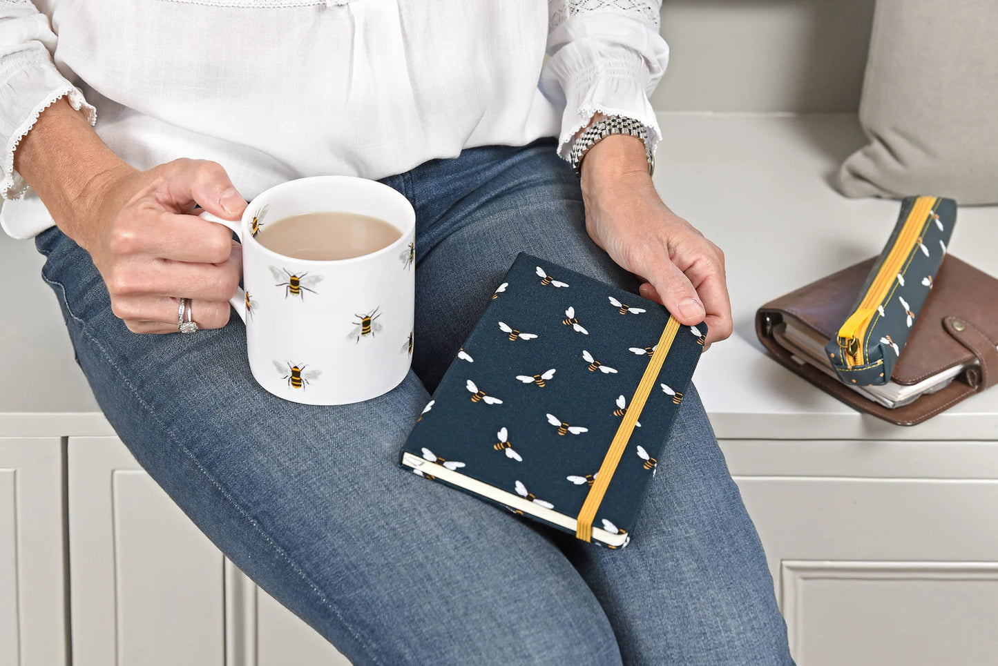 Bees B6 Fabric Notebook by Sophie Allport