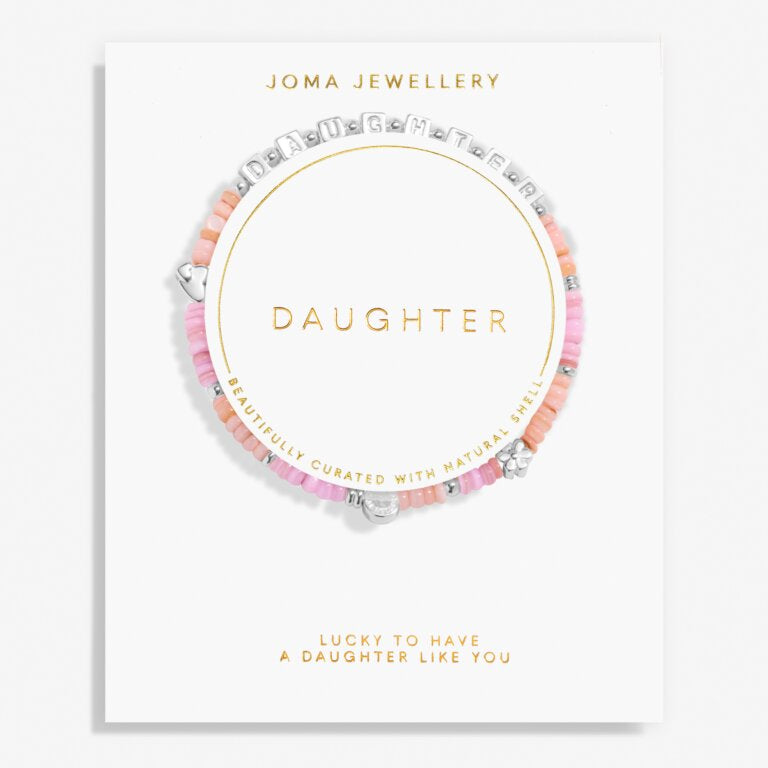 Joma Happy Little Moments 'Daughter' Bracelet In Silver Plating